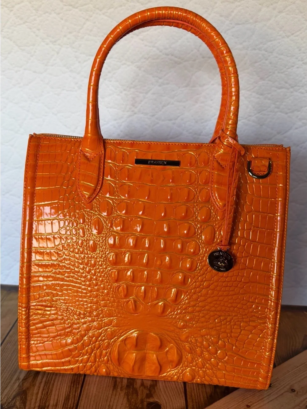 Brahmin Caroline Mango Orange Melbourne Leather Bag New with Tags!